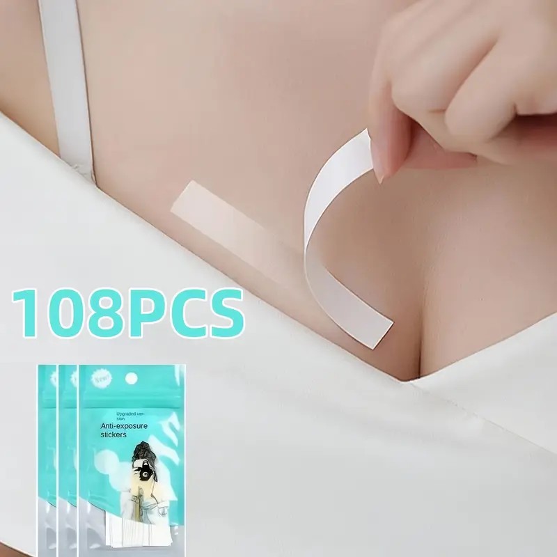 Silicone Bra Adhesive - 108 Pezzi/3 Confezioni, Nastro Biadesivo per